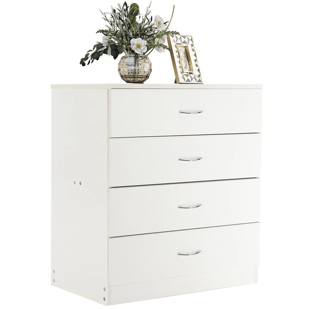White 4 Drawer Wood Dresser A9541