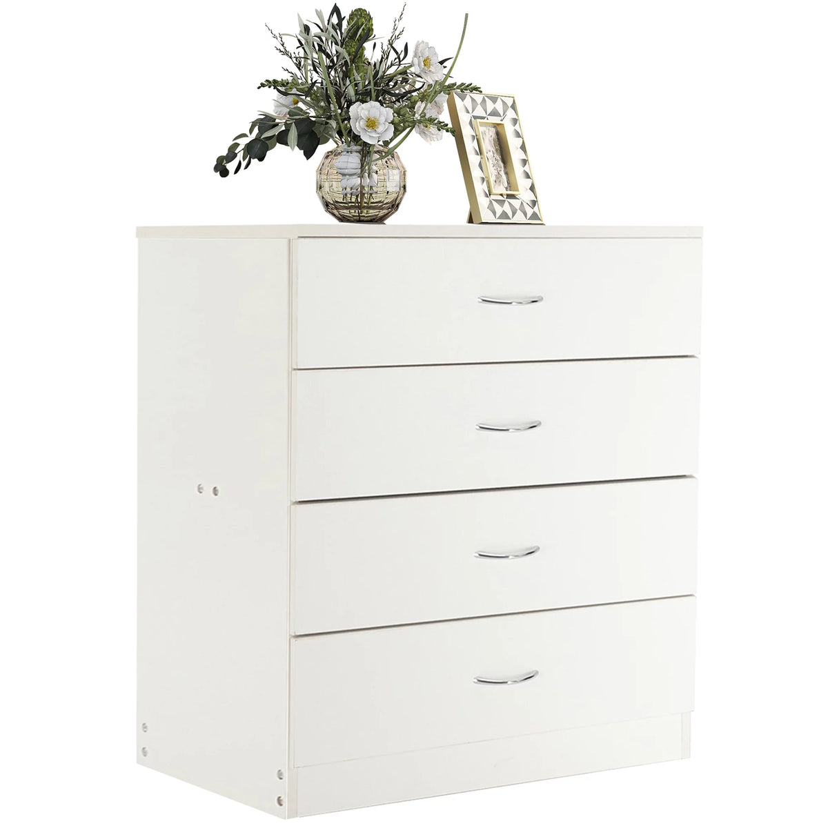 White 4 Drawer Wood Dresser A9541