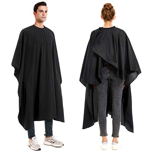 Nylon Barber Cape 64"x56" Waterproof Black V20834