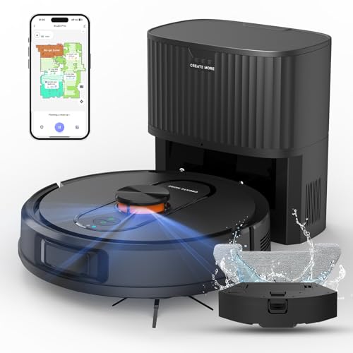 Robot Vacuum and Mop with Self-Emptying, 5000Pa, LiDAR Navigation V26362