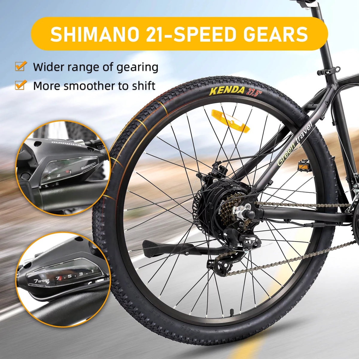 27.5 inch City Electric Bicycle 48V 500W Removable 13AH Battery Black E919443