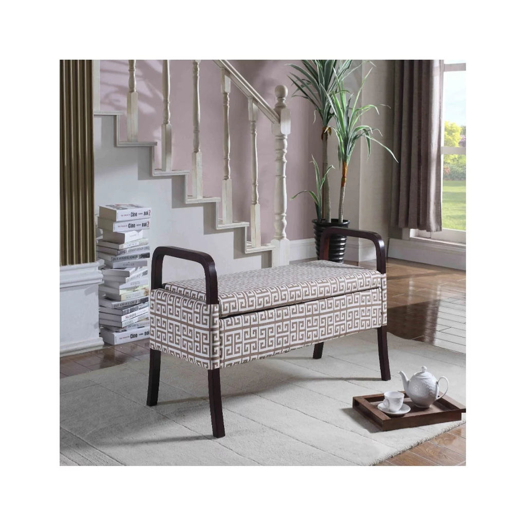 Cherry Blossom Wooden Arm Storage Bench Q6248