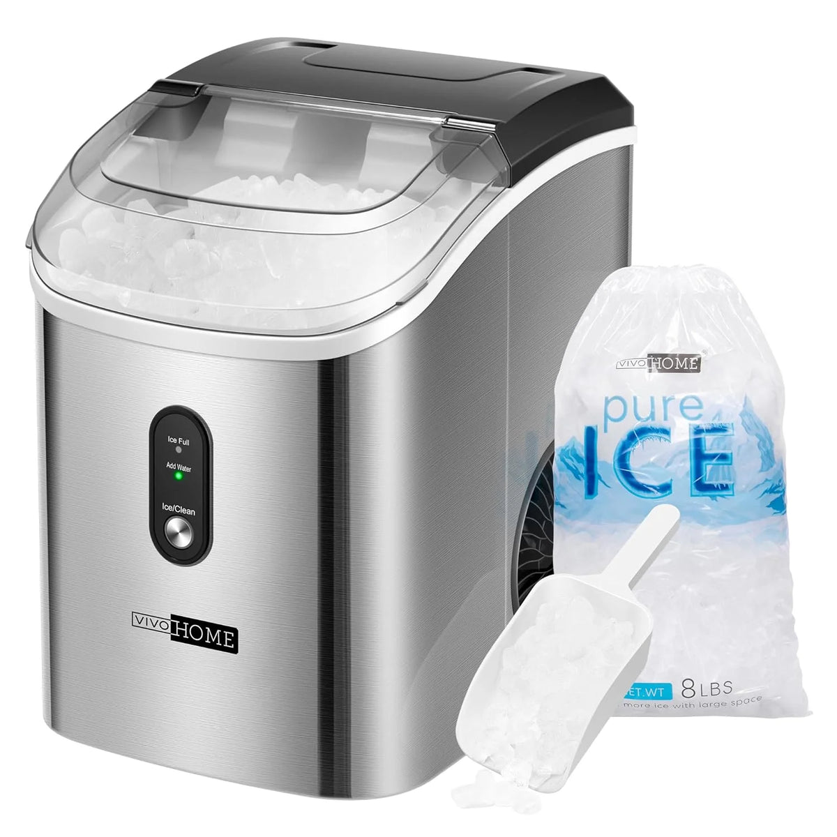 Countertop Nugget Ice Maker with Scoop and Self Cleaning T548994
