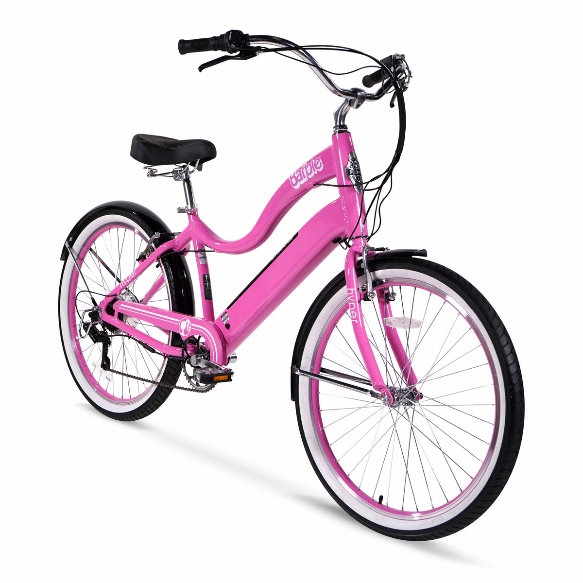 26" 36V Electric Cruiser E-Bike with Pedal-Assist, 250W Motor, Pink A543