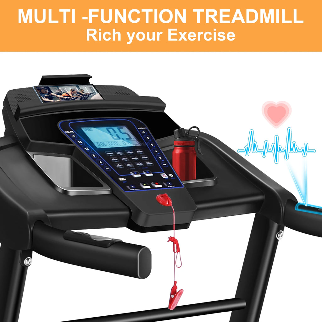 3.25 HP Folding Treadmill with 15 Level Auto Incline N415