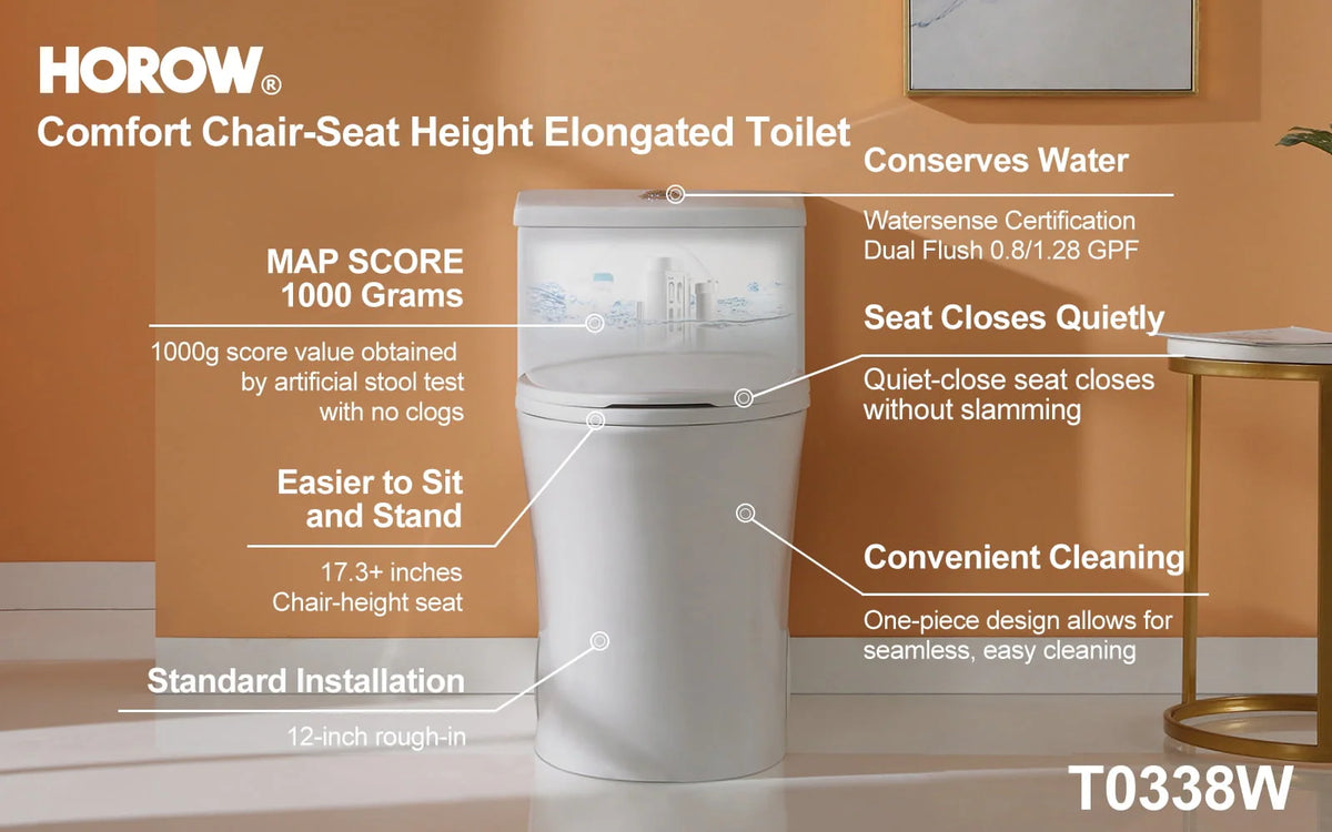 Elongated Dual Flush One Piece Toilet O8138