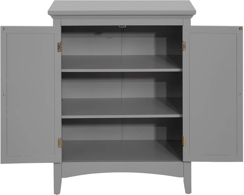 Grey Freestanding Floor Cabinet with 2 Shutter Doors H1854