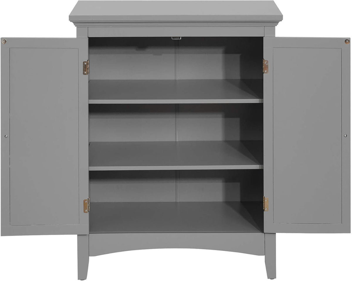 Grey Freestanding Floor Cabinet with 2 Shutter Doors H1854