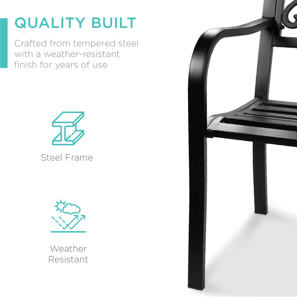 Black Steel Outdoor Bench O908160