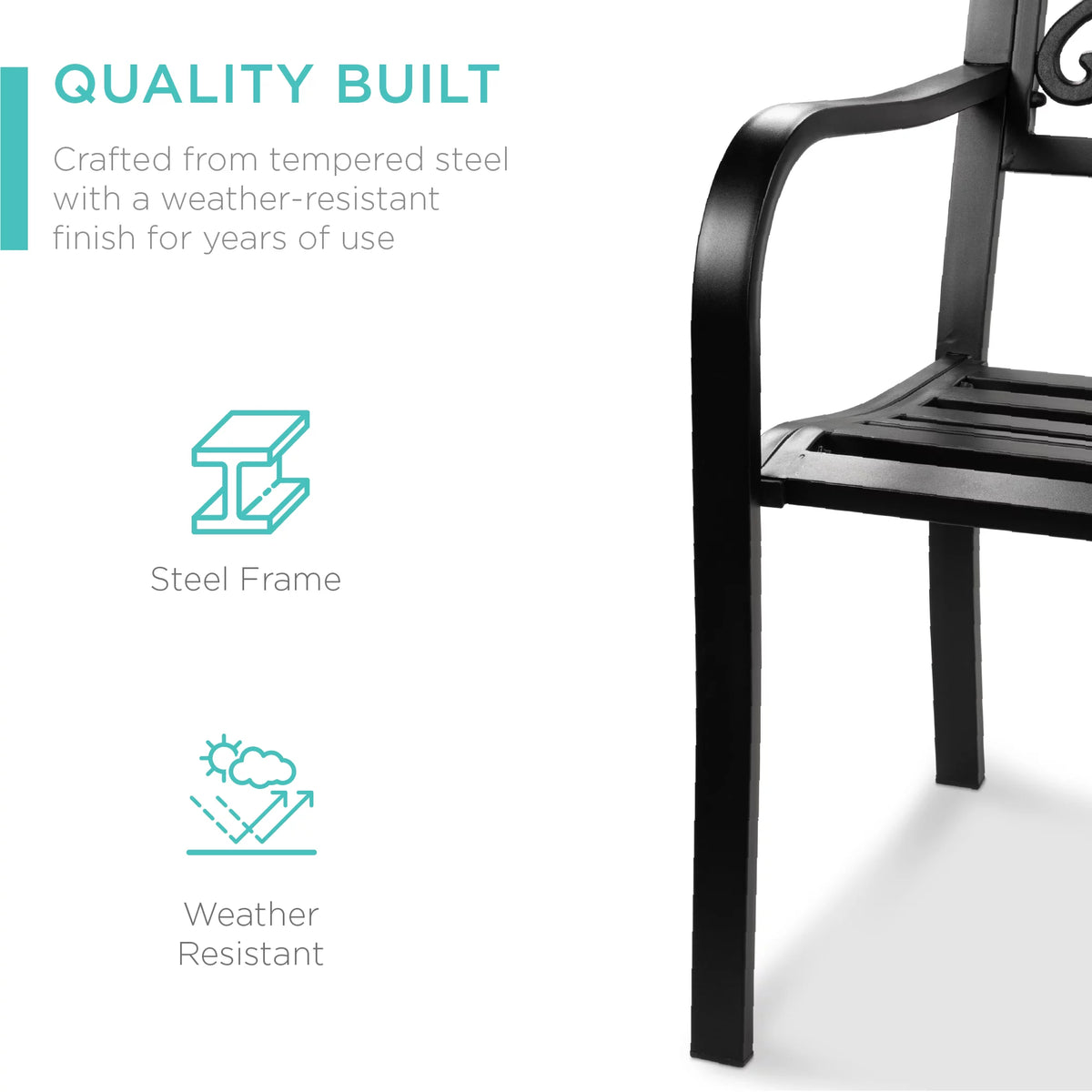 Black Steel Outdoor Bench O908160