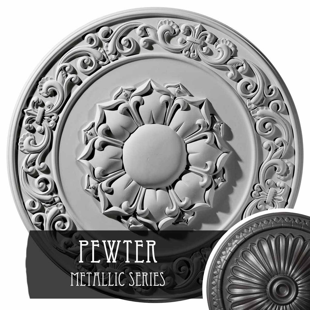 Hand-Painted Pewter Ceiling Medallion S619710