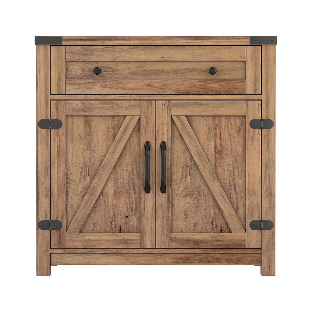 Rustic Accent Cabinet with Drawers and Doors 30 Inch A295891