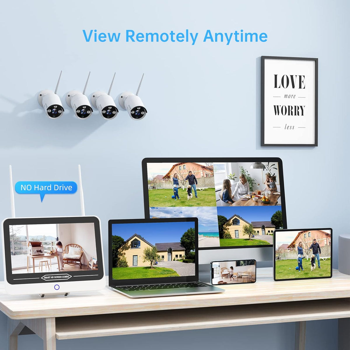 3MP Wireless Security Camera System with 12” Monitor P27401