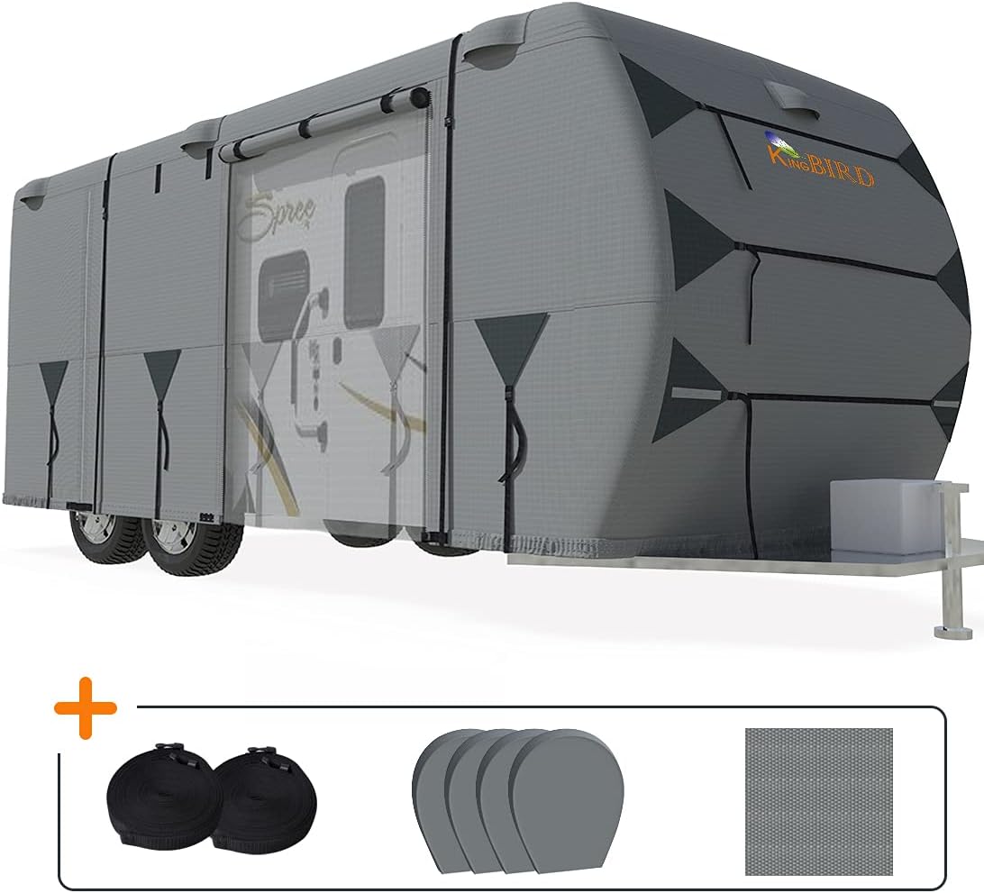 210D Oxford Rip-Stop RV Cover with Straps & Tire Covers K319