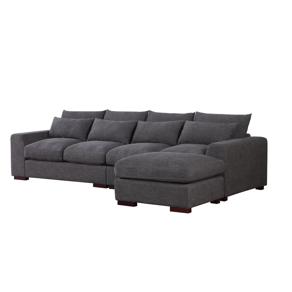 Dark Gray Fabric Modular Reversible Sectional Sofa & Ottoman E250