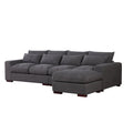 Dark Gray Fabric Modular Reversible Sectional Sofa & Ottoman E250