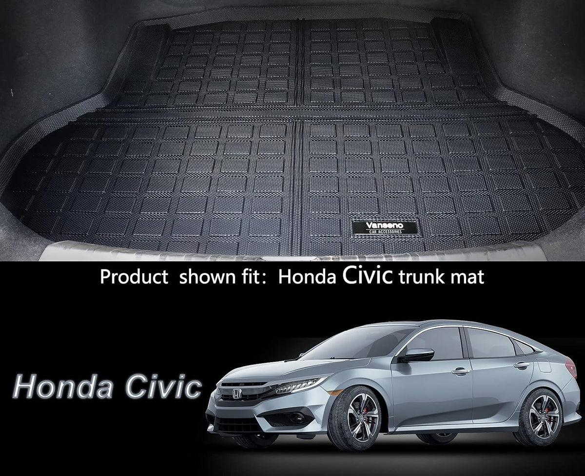 Black All-Weather Car Floor Mats & Cargo Trunk Liners Set C85878