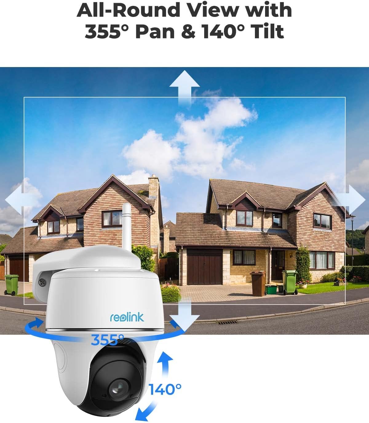 Wireless Solar Powered 2K Security Camera with Pan Tilt E9439