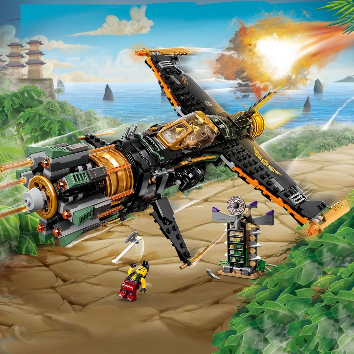 Airplane Toy with Collectible Figurines 449 Pieces H897414