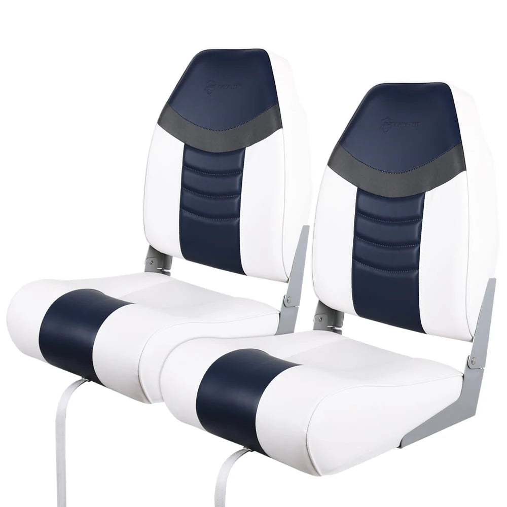 White Burgundy Navy Folding Boat Seat G4147