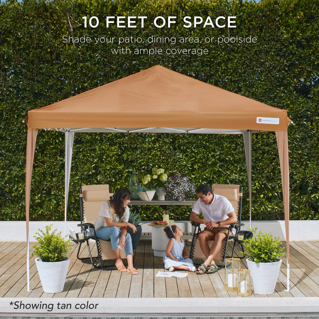10x10ft Dark Gray Pop Up Canopy Tent with Carrying Bag C202939