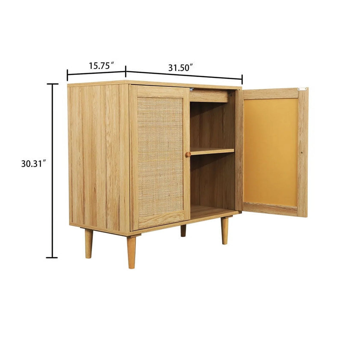 Rattan Storage Cabinet with Doors Y813593