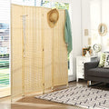 Bamboo 6 Ft Tall 4 Panel Folding Room Divider U472931