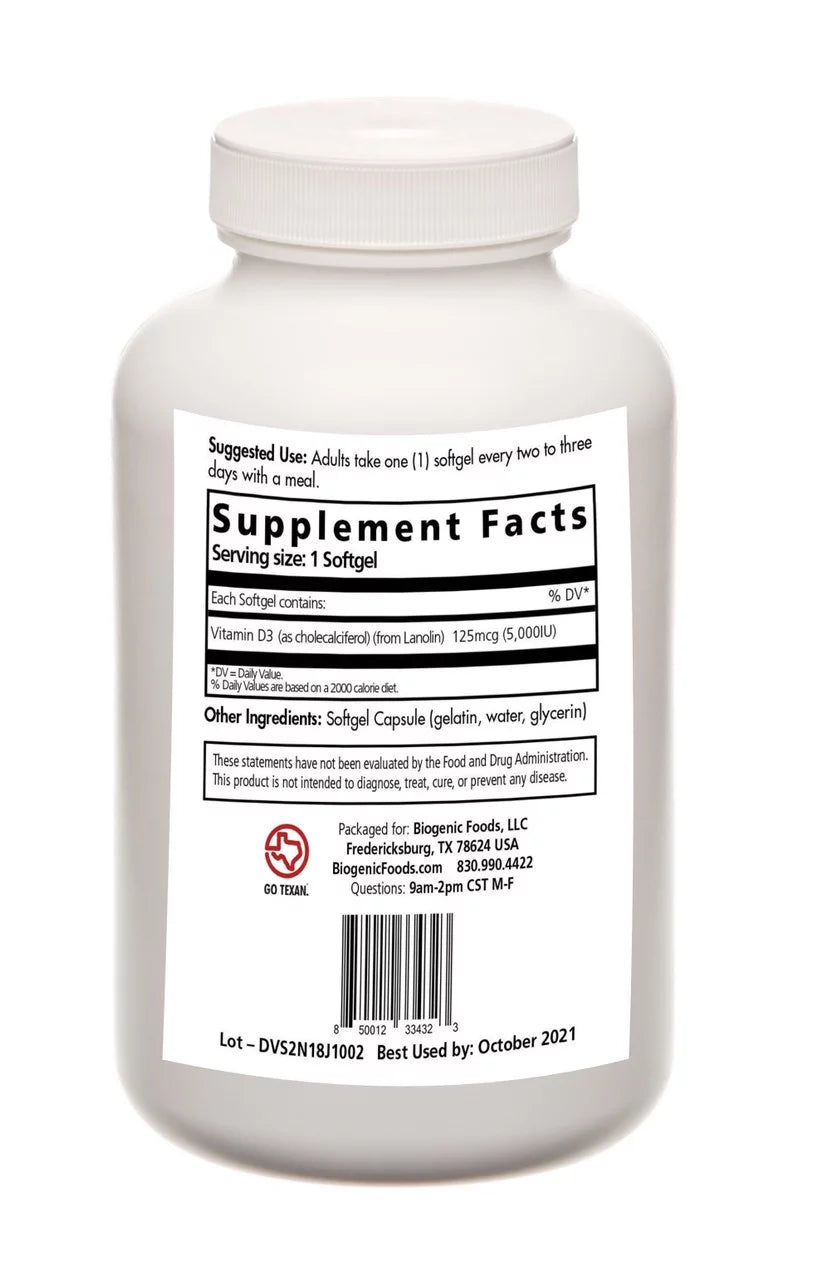 Vitamin D3 Oil 5000 IU J3369