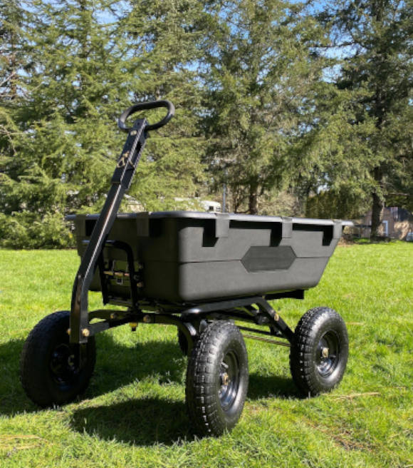 4-Wheel Poly Dump Cart 1200lb Capacity Z56469