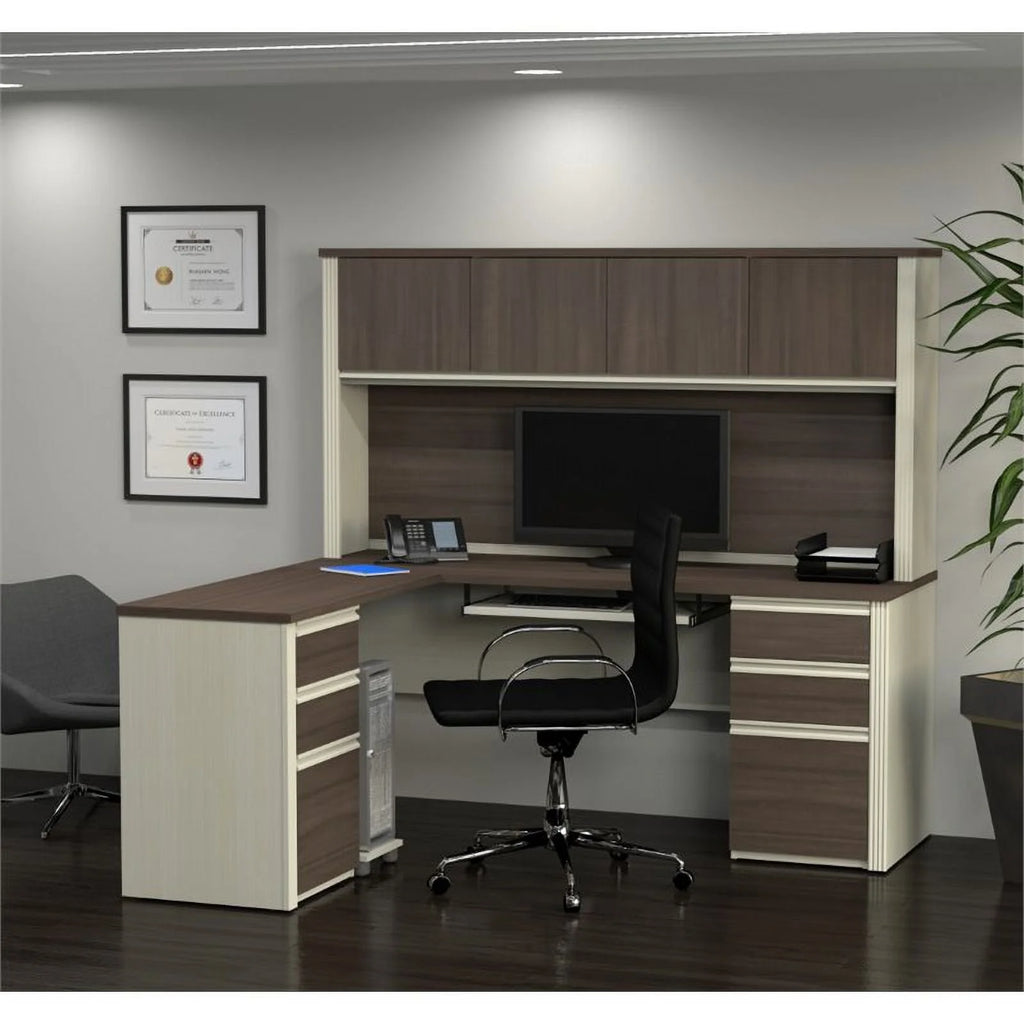 L-Desk with Hutch T123
