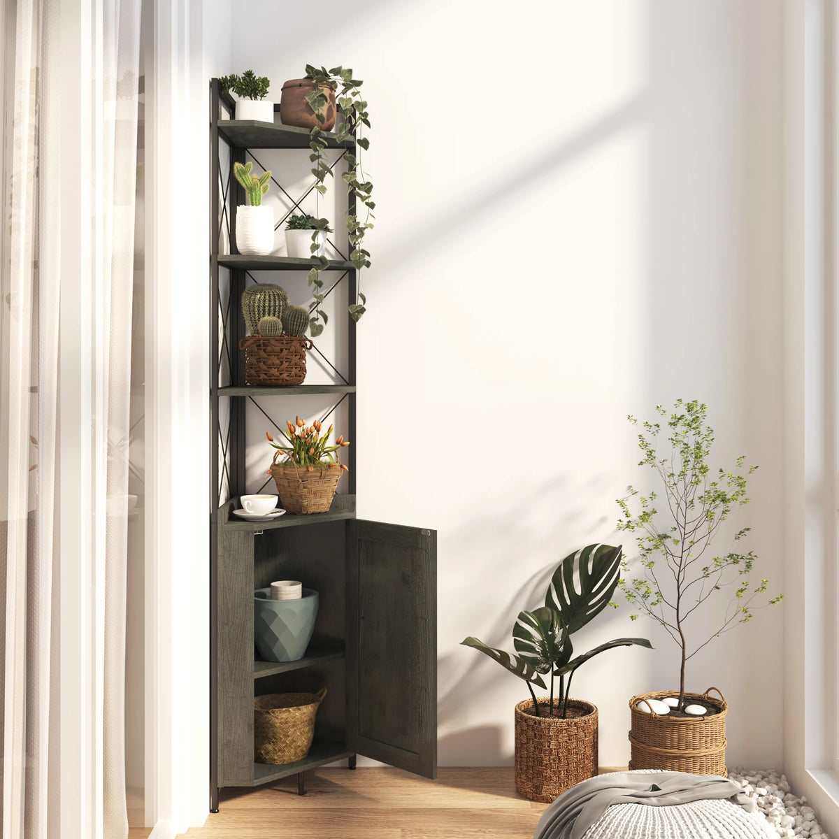 5-Tier Corner Shelf with Storage G926