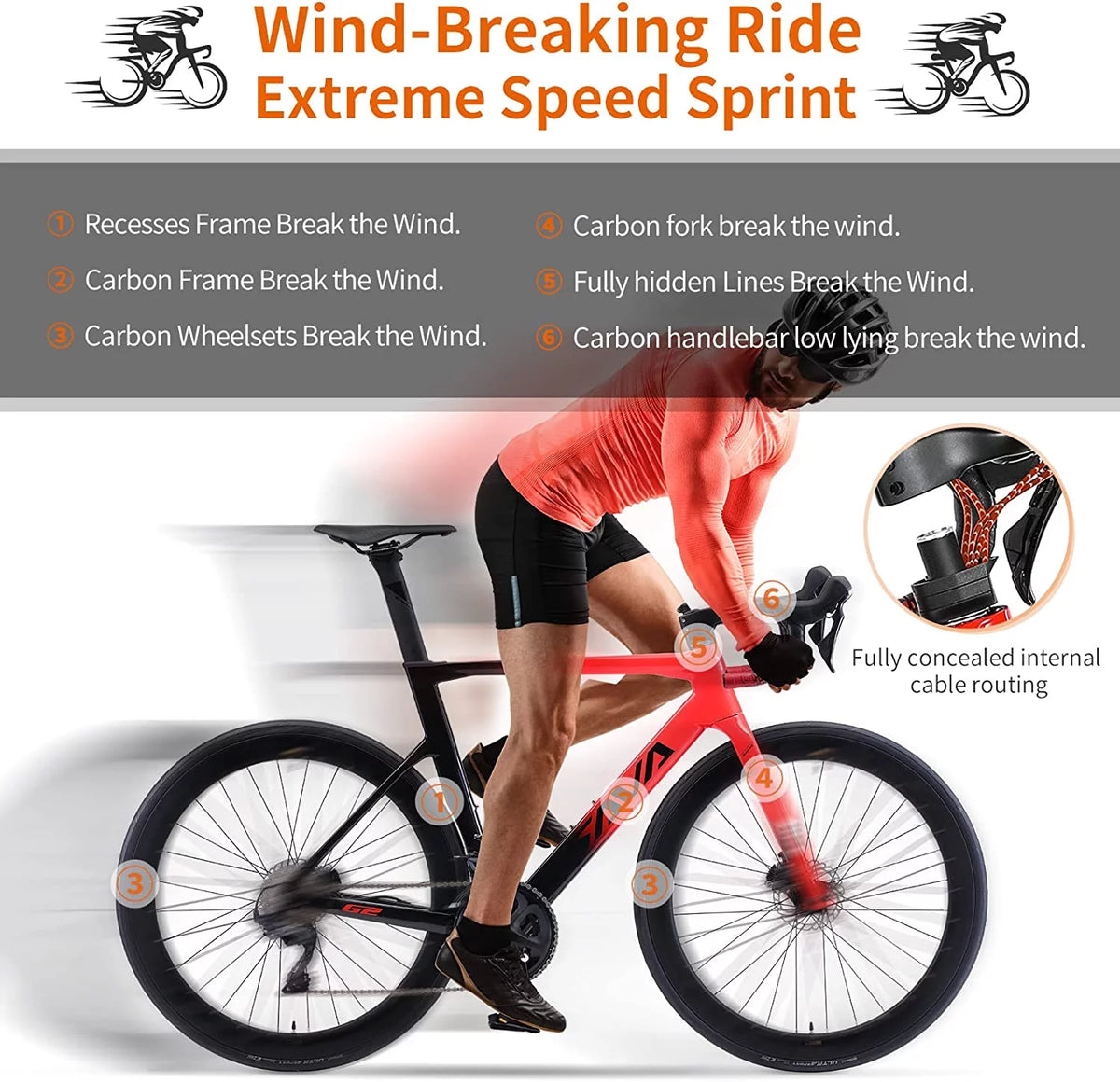 Carbon Fiber Road Bike with Hydraulic Disc Brakes Z51490