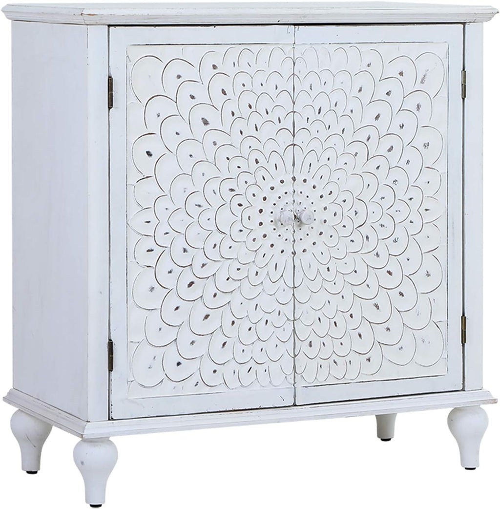 White Storage Cabinet with 2 Doors P135