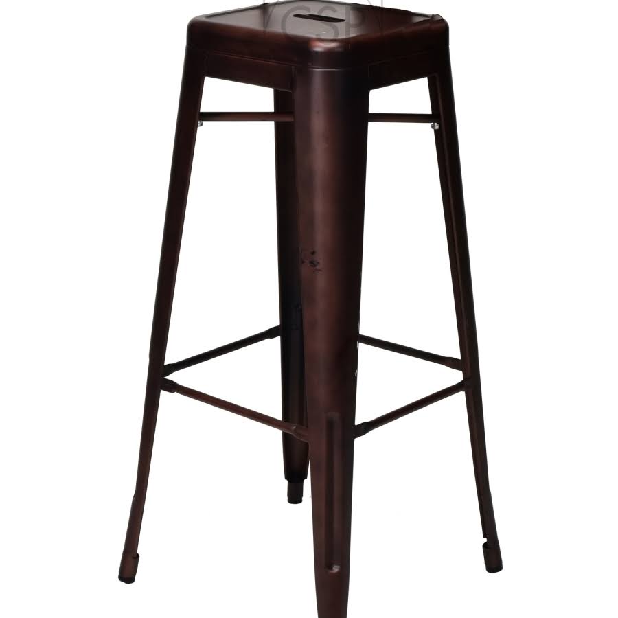 Steel Backless Stool Brushed Rose Gold 30 in. Set of 4 D151530