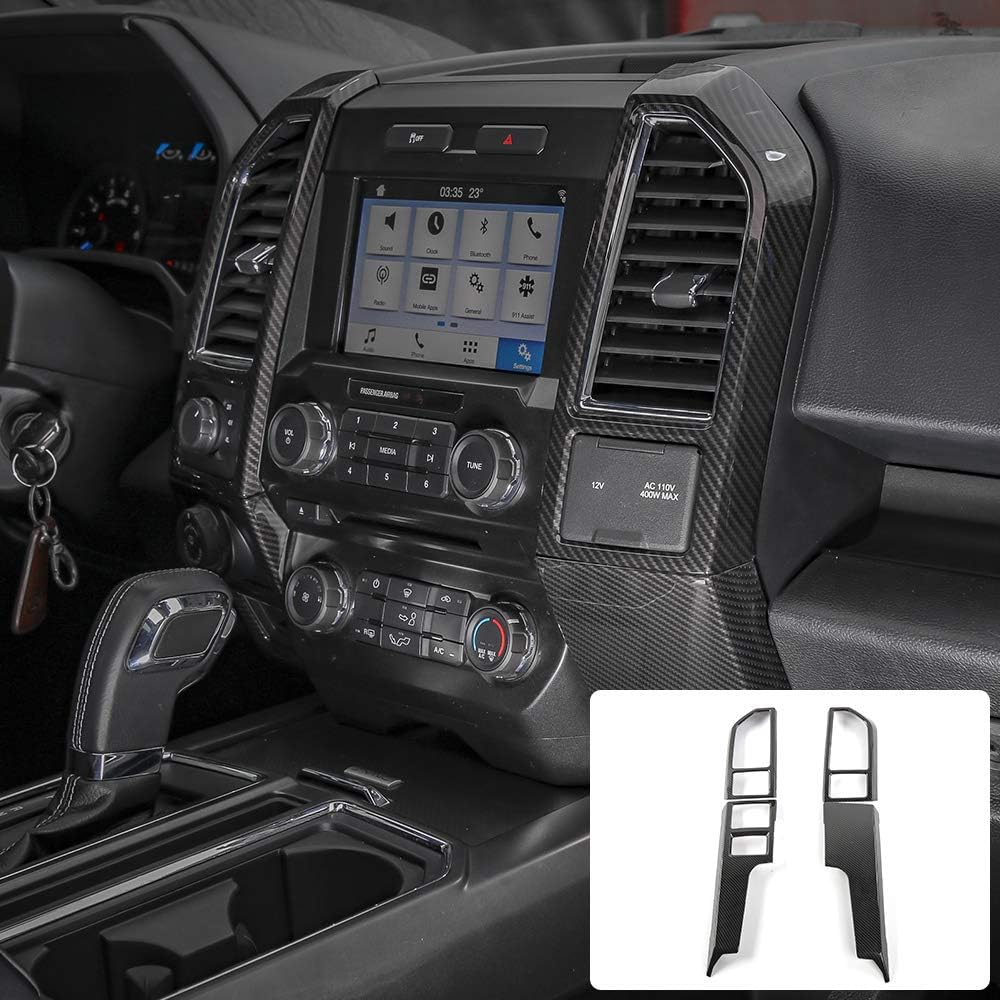 Red Carbon Fiber Console Panel Air Outlet Vent Trim T1889