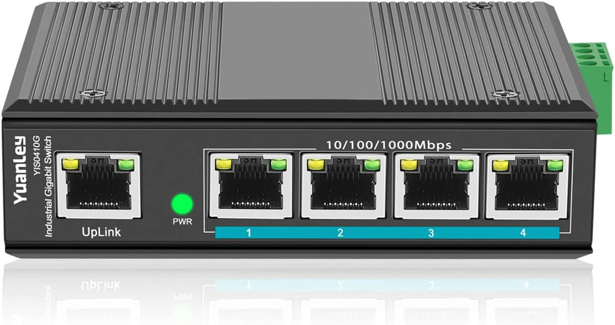 8-Port Industrial Gigabit PoE DIN-Rail Switch, 120W Unmanaged, Pack of 2 V285