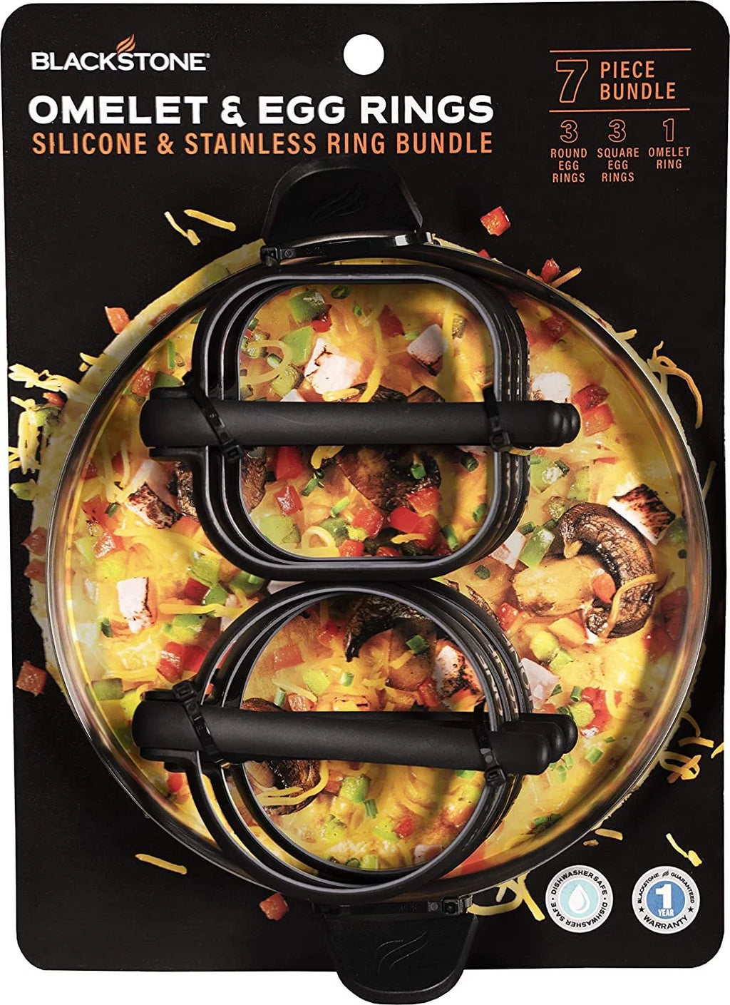 7 Piece Non Stick Silicone Egg & Omelet Ring Kit K61921