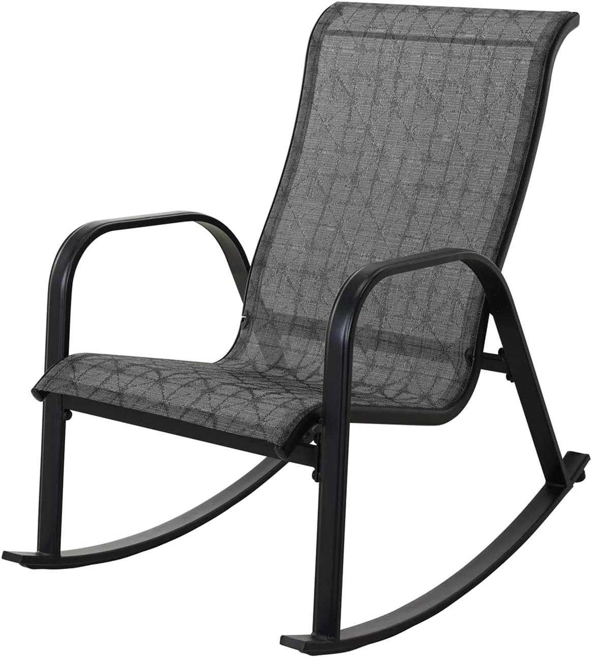 Black All-Weather Rocking Chair with Steel Frame U411