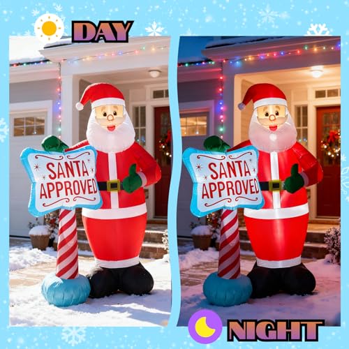 7FT Christmas Inflatable Santa Claus with Build-in LEDs L762901