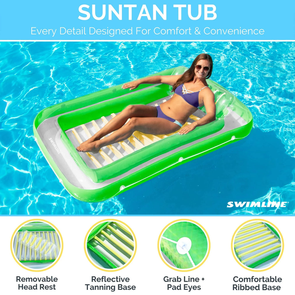 Inflatable Floating Lounger Green and Yellow X30006