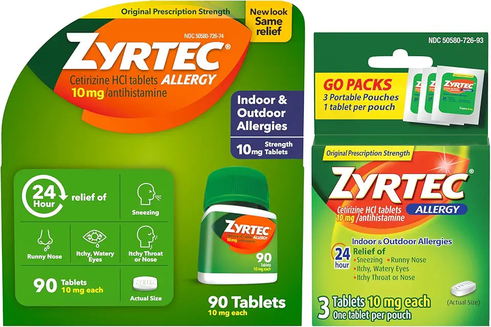 24 Hour Allergy Relief Tablets with Cetirizine HCl, 93 Count S14898