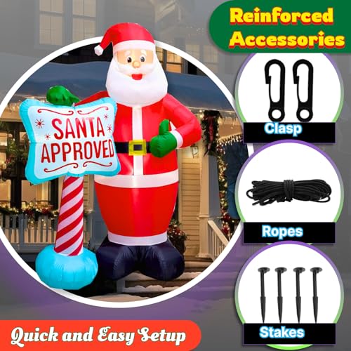 7FT Christmas Inflatable Santa Claus with Build-in LEDs L762901
