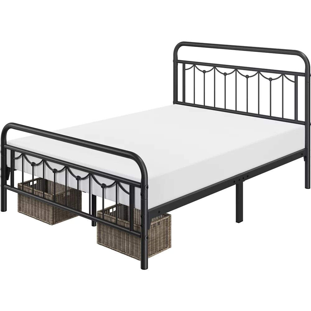 Metal Platform Twin Bed with Headboard and Footboard I34603