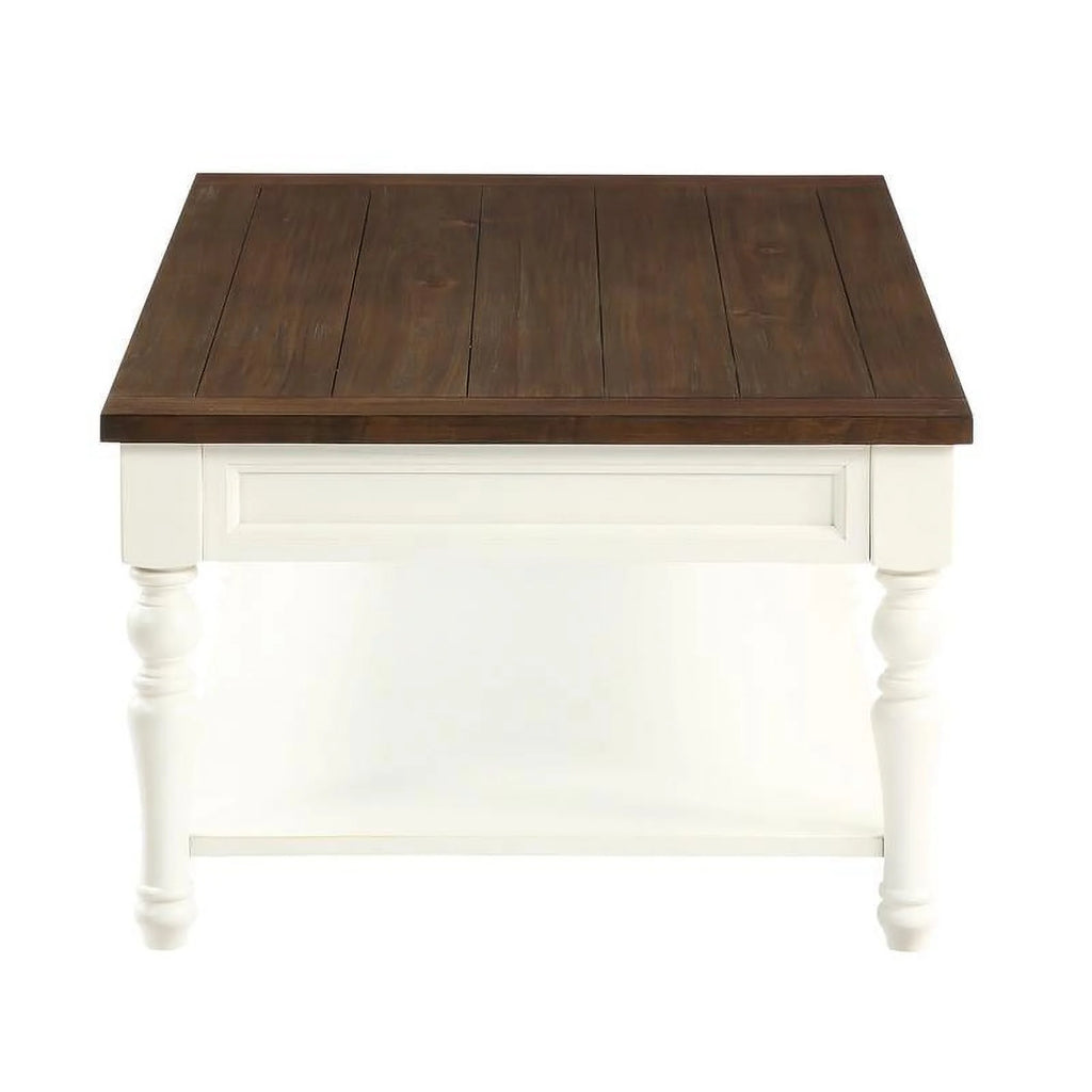 Ivory and Mocha Wood End Table B423