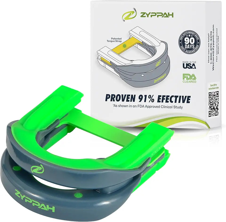 Anti Snoring Mouth Guard with Tongue Stabilization Strap Custom Fit Green T69534