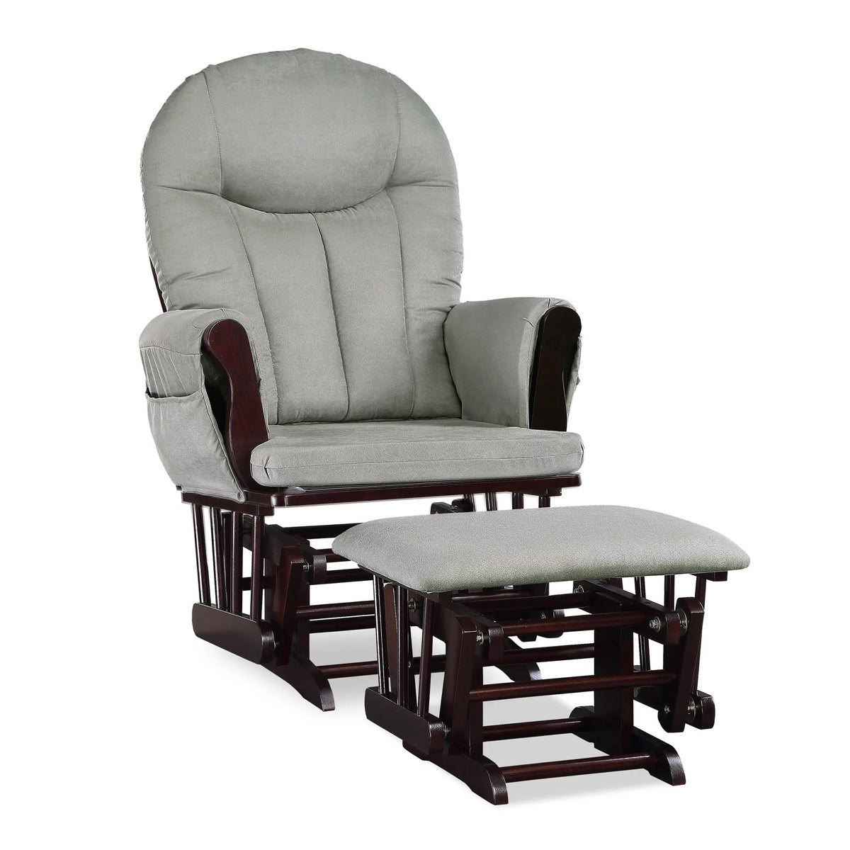 Espresso Glider Rocker with Storage and Ottoman J490