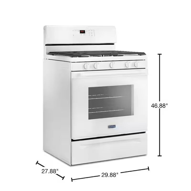 5.0 cu. ft. Gas Range with 5th Oval Burner in White X504