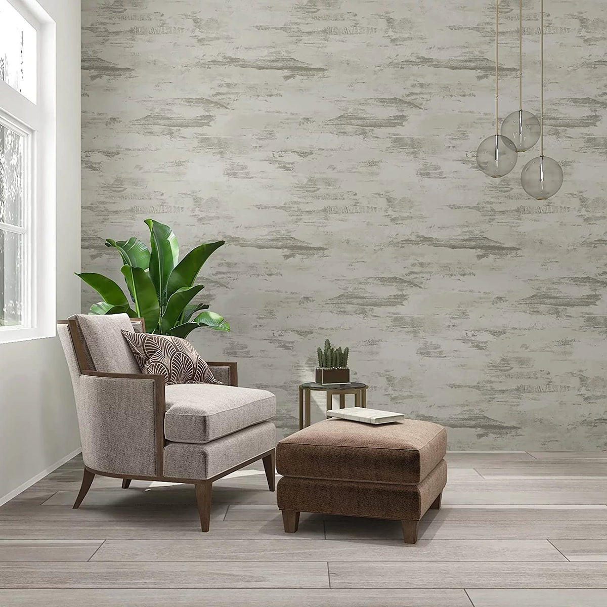 Beige Matte Textured Vinyl Peel and Stick Wallpaper P841
