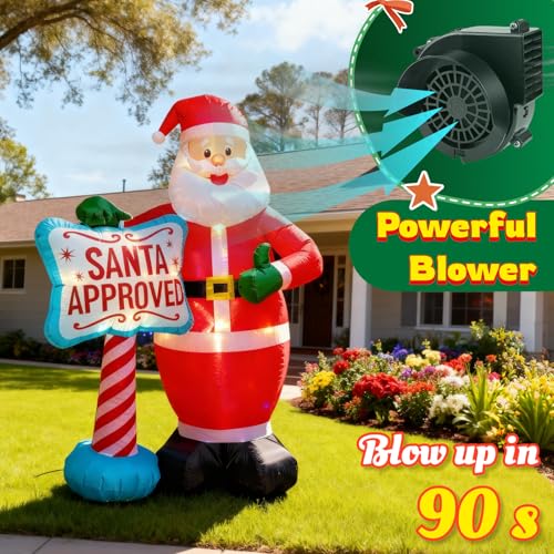 7FT Christmas Inflatable Santa Claus with Build-in LEDs L762901