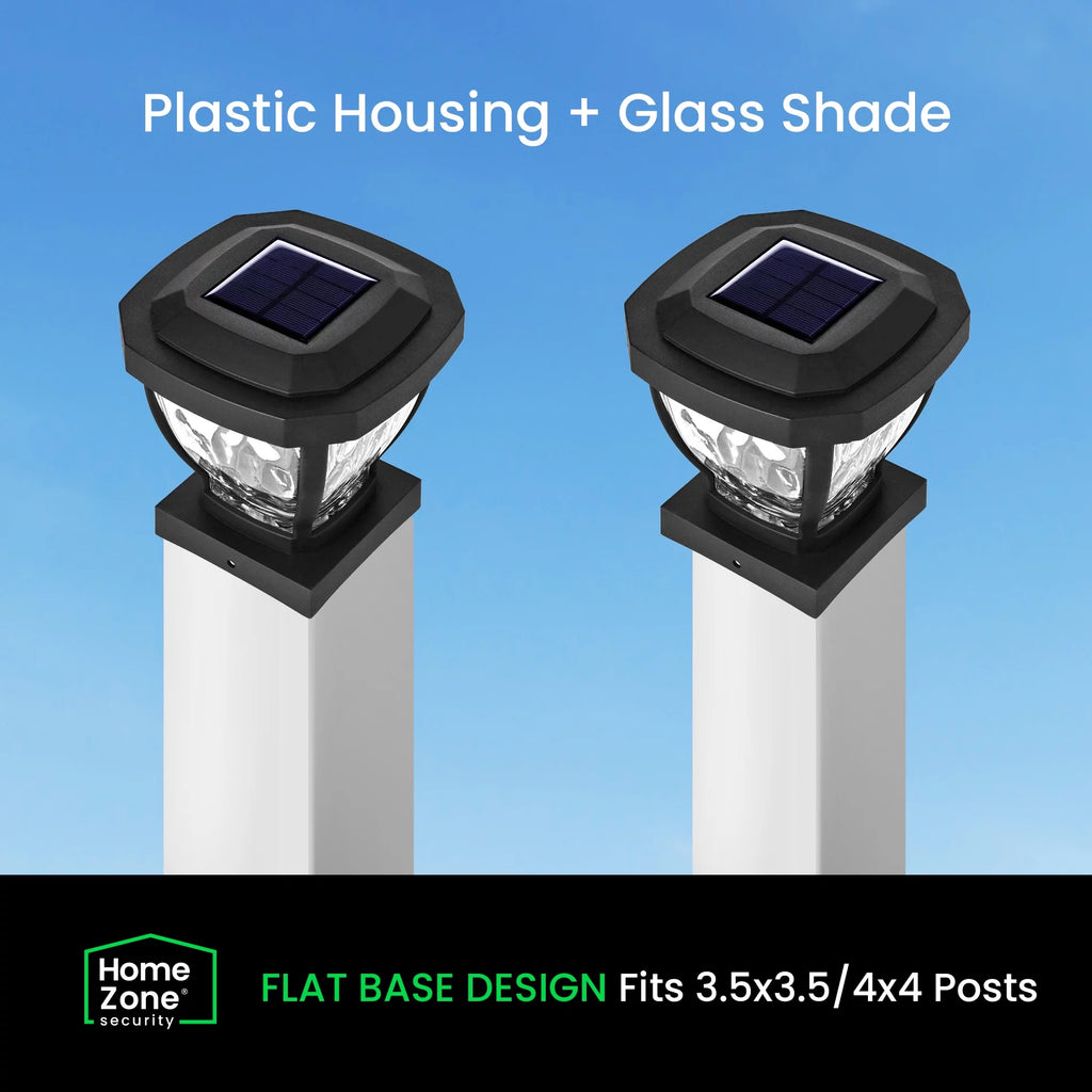 Black Solar LED Post Cap Lights, 2 Pack F44237